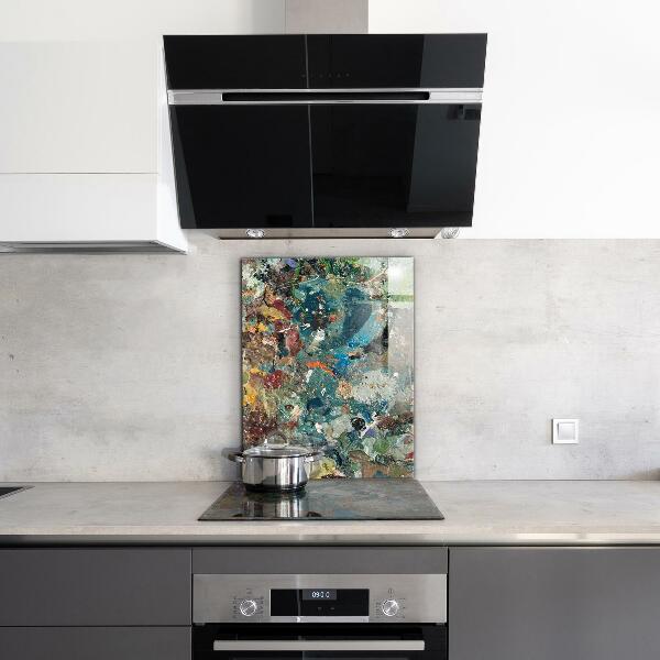 Szkło do kuchni na ścianę Tekstura Farby Olejnej