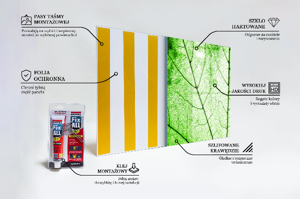 Szklany panel do kuchni Tekstura Zielonego Liścia