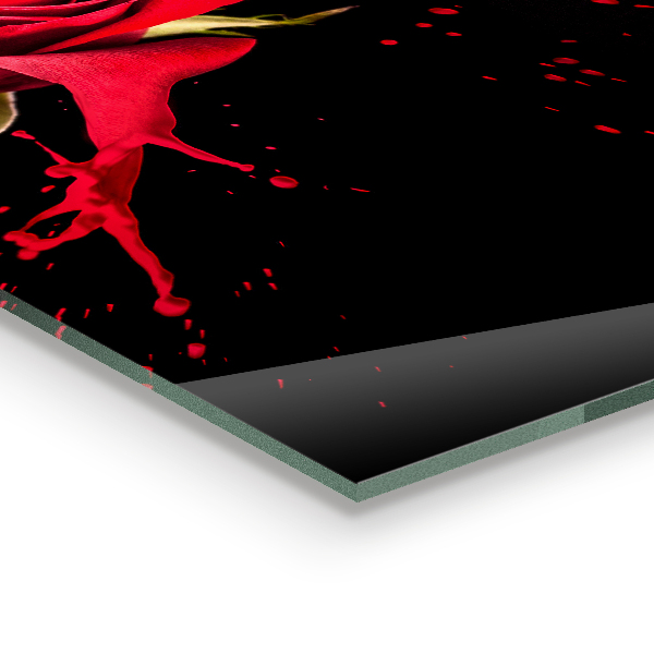 Szklany panel do kuchni Czerwona Róża Abstrakcja