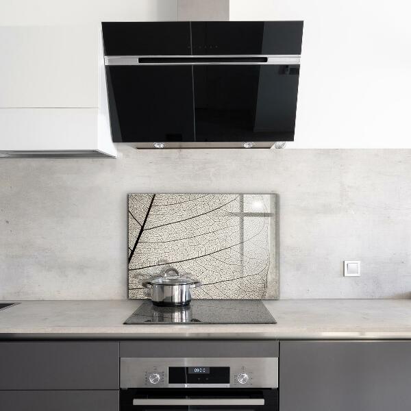 Szklany panel do kuchni Tekstura Liścia Sepia