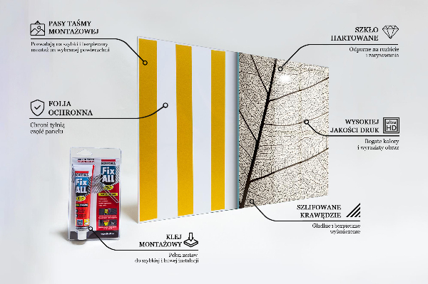 Szklany panel do kuchni Tekstura Liścia Sepia