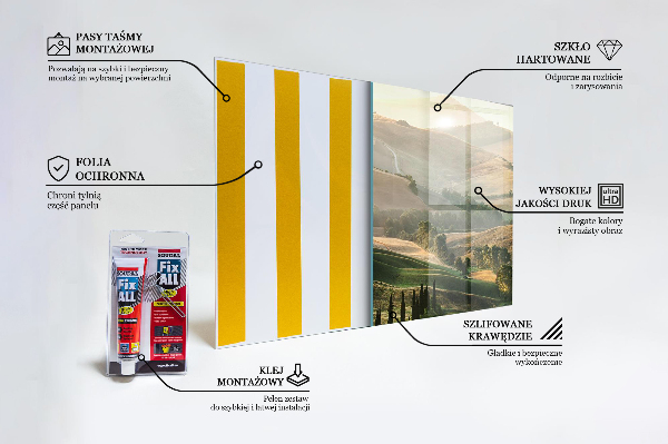 Panel szklany do kuchni Pejzaż Toskanii Winnice