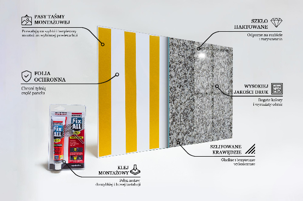 Szkło do kuchni na ścianę Granit Kamień Naturalny