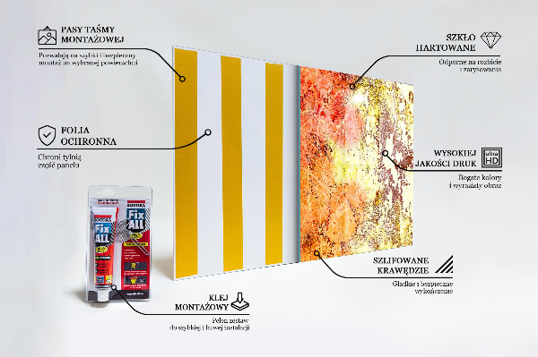 Panel szklany do kuchni Pomarańczowa Abstrakcja