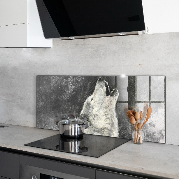 Panel szklany do kuchni Wilk Kanadyjski Ilustracja