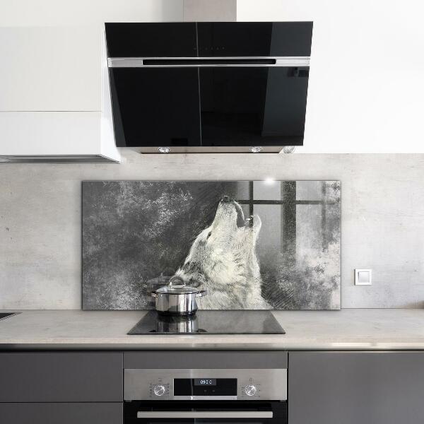 Panel szklany do kuchni Wilk Kanadyjski Ilustracja