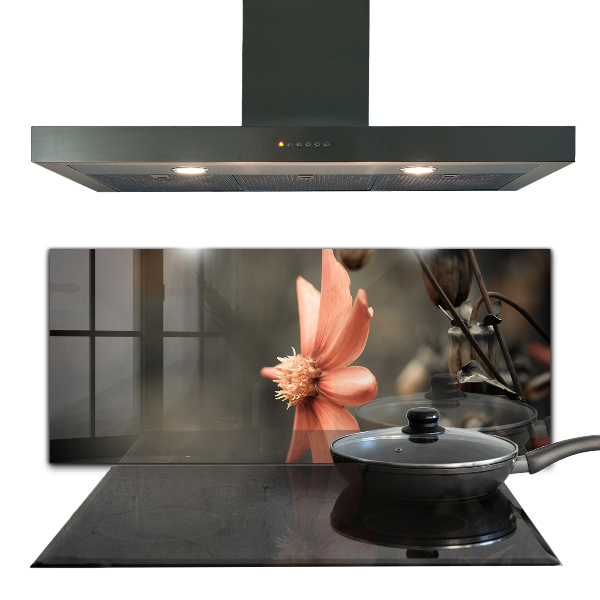 Szklany panel do kuchni Pąk Kwiatu Vintage