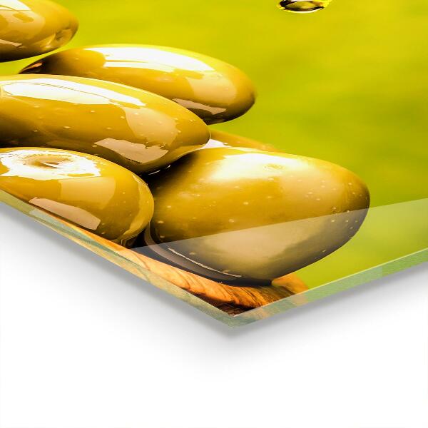 Panel szklany do kuchni Zielone Świeże Oliwki