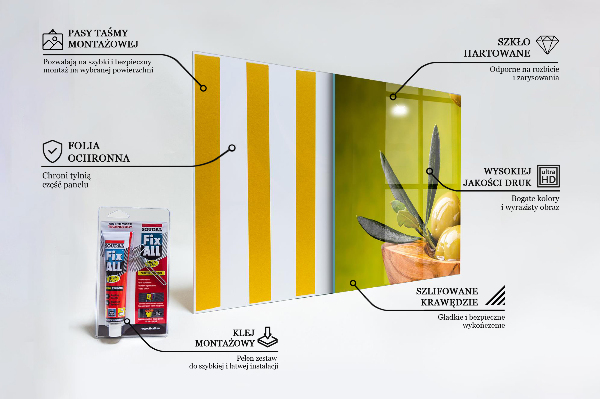 Panel szklany do kuchni Zielone Świeże Oliwki