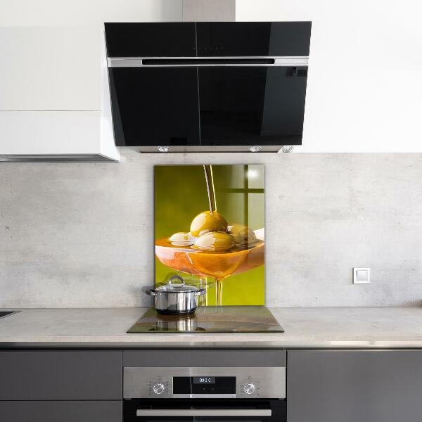 Panel szklany do kuchni Oliwa z Oliwek Świeżo Tłoczona