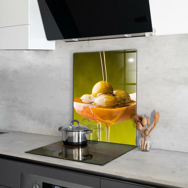 Panel szklany do kuchni Oliwa z Oliwek Świeżo Tłoczona