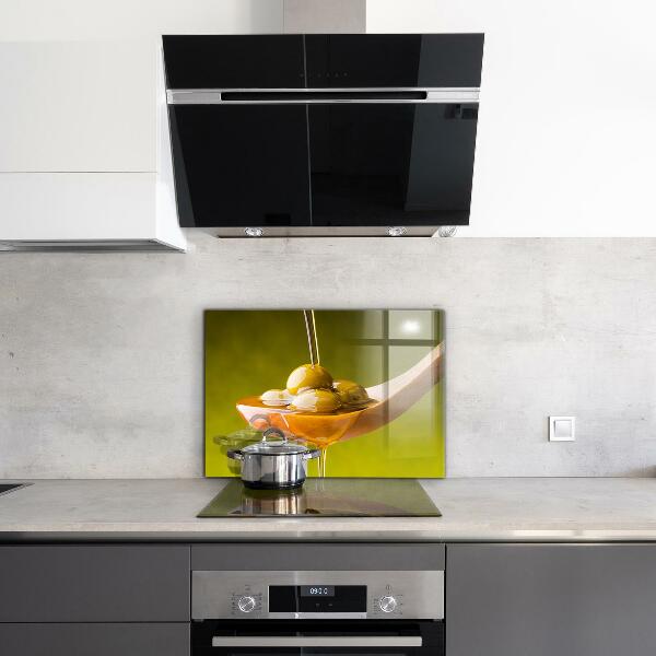 Panel szklany do kuchni Oliwa z Oliwek Świeżo Tłoczona