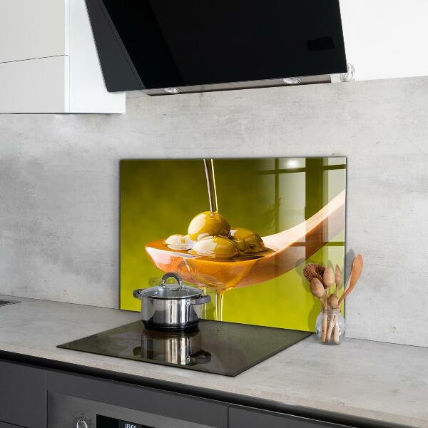 Panel szklany do kuchni Oliwa z Oliwek Świeżo Tłoczona