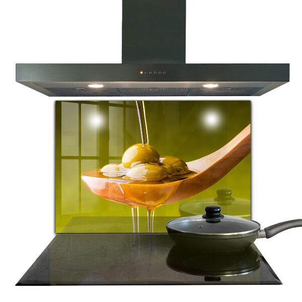 Panel szklany do kuchni Oliwa z Oliwek Świeżo Tłoczona