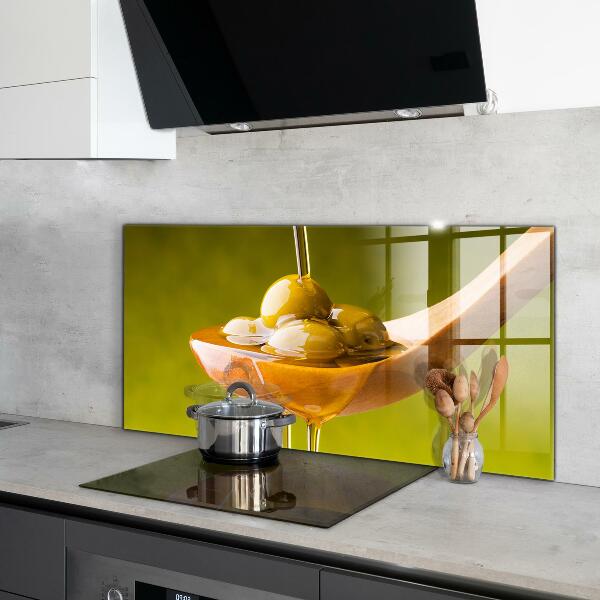 Panel szklany do kuchni Oliwa z Oliwek Świeżo Tłoczona