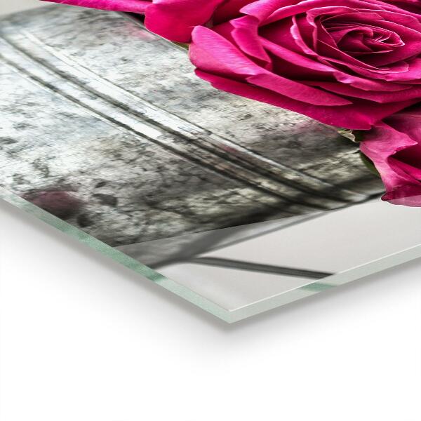 Panel szklany do kuchni Konewka z Bukietem Róż