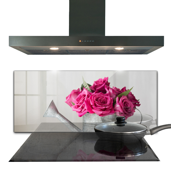 Panel szklany do kuchni Konewka z Bukietem Róż