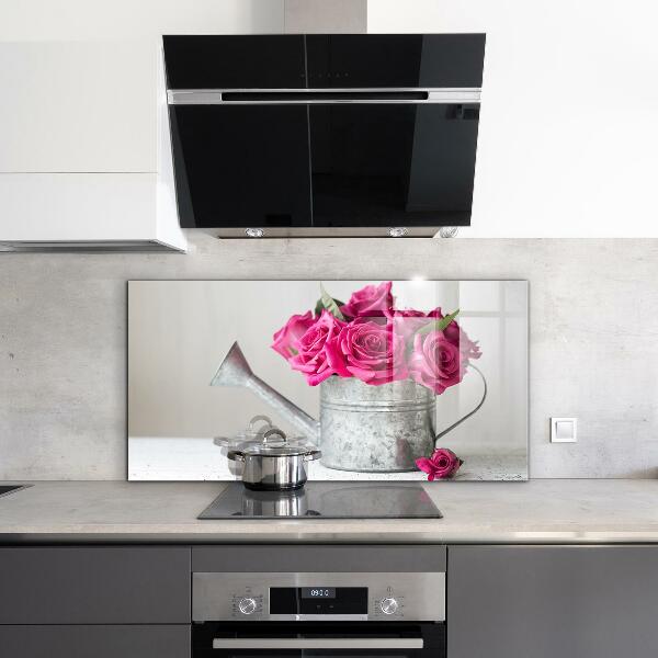 Panel szklany do kuchni Konewka z Bukietem Róż