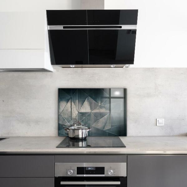 Szkło ozdobne do kuchni Metalowa Abstrakcja Trójkąty