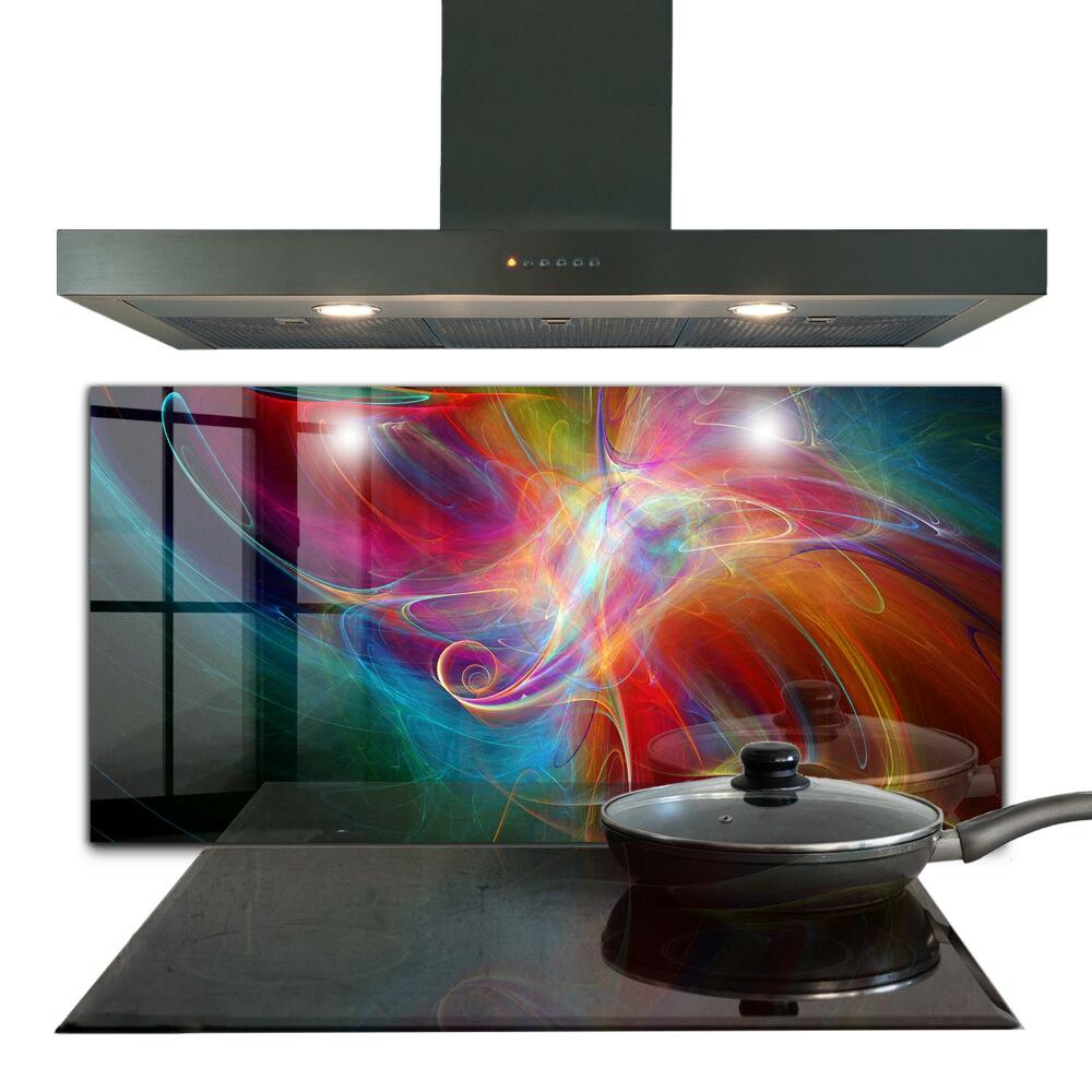 Panel szklany do kuchni Abstrakcja Wibrująca Energia