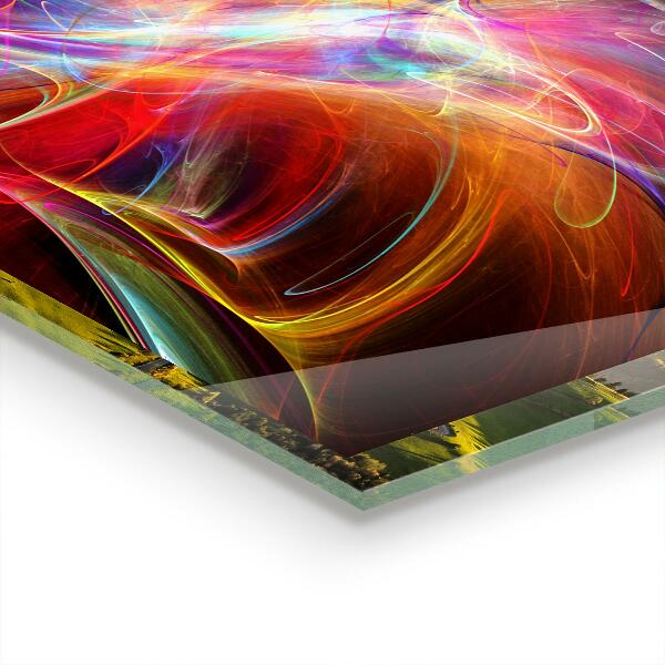 Panel szklany do kuchni Abstrakcja Wibrująca Energia