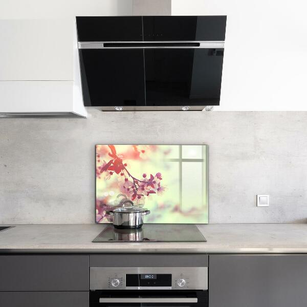 Panel szklany do kuchni Kwitnące Różowe Drzewo