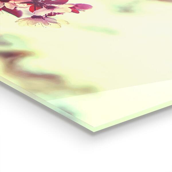 Panel szklany do kuchni Kwitnące Różowe Drzewo