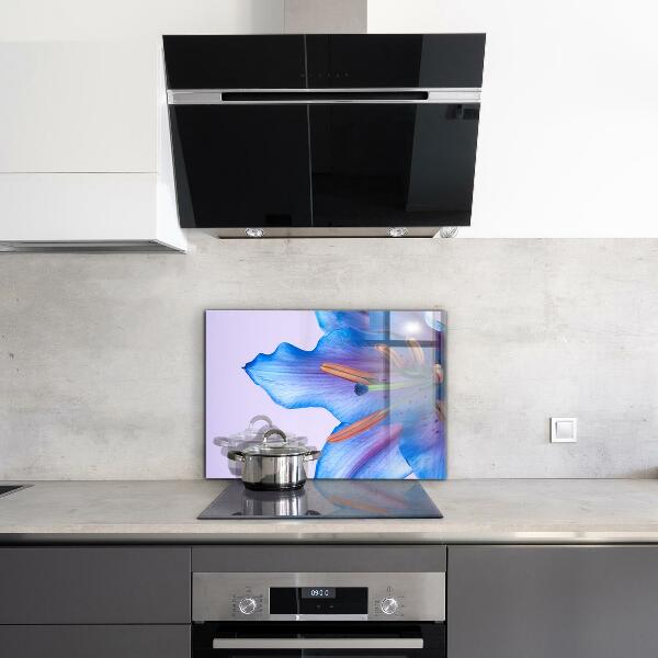 Panel szklany do kuchni Piękna Niebieska Lilia