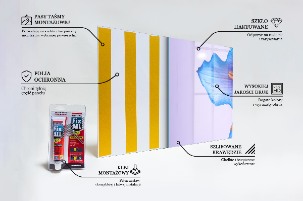 Panel szklany do kuchni Piękna Niebieska Lilia