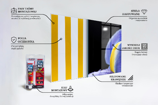 Panel szklany do kuchni Fioletowy Irys Kwiat
