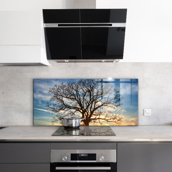 Panel szklany do kuchni Pejzaż Łąka o Poranku