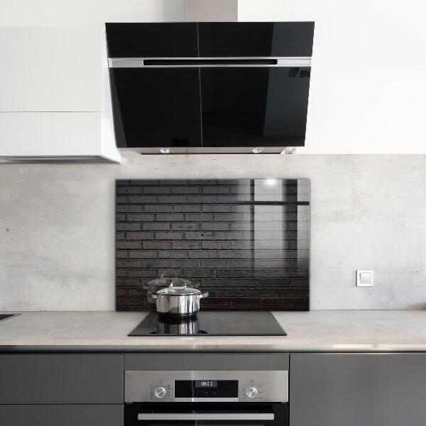 Szkło ozdobne do kuchni Czarna Cegła Beton
