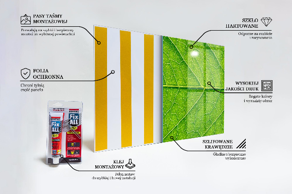 Lacobel do kuchni Detale Delikatnego Liścia