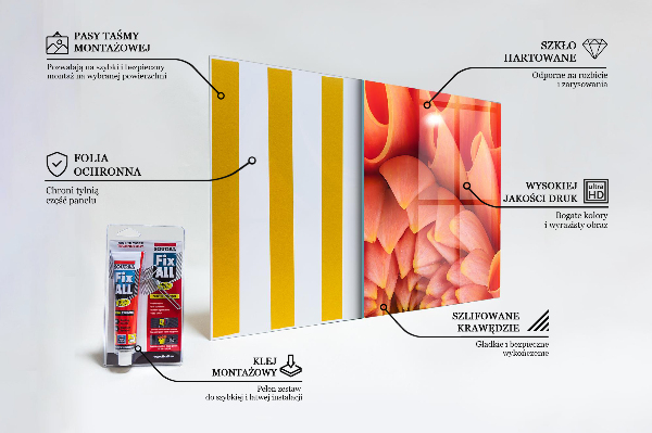 Lacobel do kuchni Pomarańczowy Kwiat