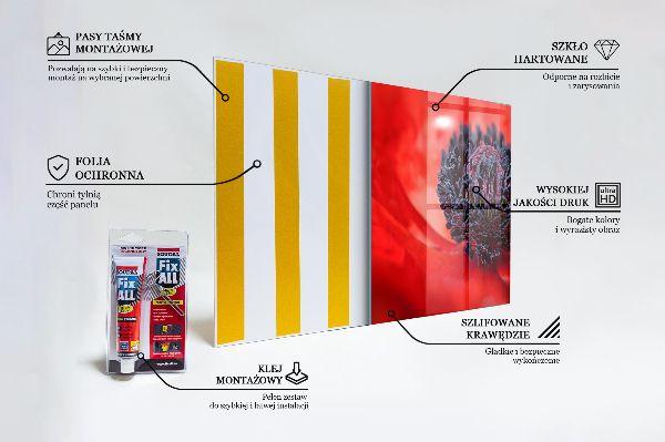 Lacobel do kuchni Czerwony Mak Detale