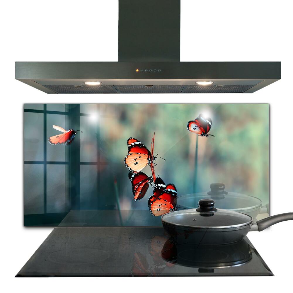 Panel szklany do kuchni Delikatny Motyl na Wietrze