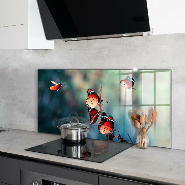 Panel szklany do kuchni Delikatny Motyl na Wietrze