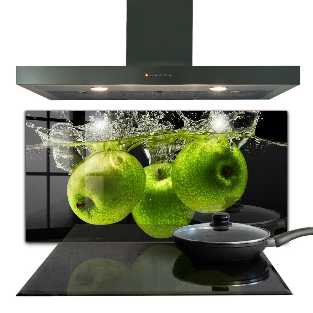 Panel szklany do kuchni Zielone Jabłka w Wodzie