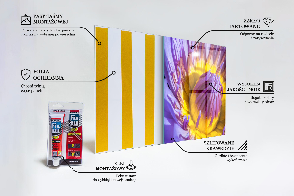 Lacobel do kuchni Detale Fioletowego Kwiatu