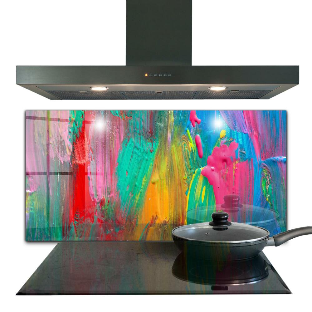 Panel szklany do kuchni Tekstura Kolorowej Farby