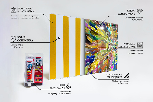 Szkło ozdobne do kuchni Fantazyjna Kolorowa Mozaika