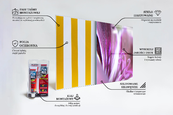 Panel nad blat kuchenny Różowy Kwiat Detale Natura