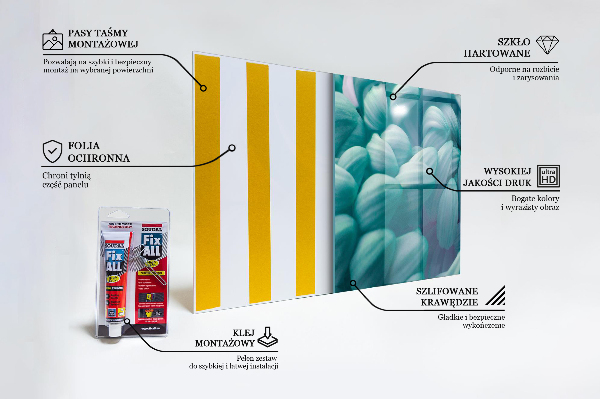 Panel nad blat kuchenny Niebieska Chryzantema