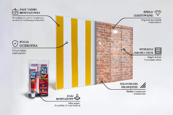 Szkło ozdobne do kuchni Ceglana Ściana Tekstura