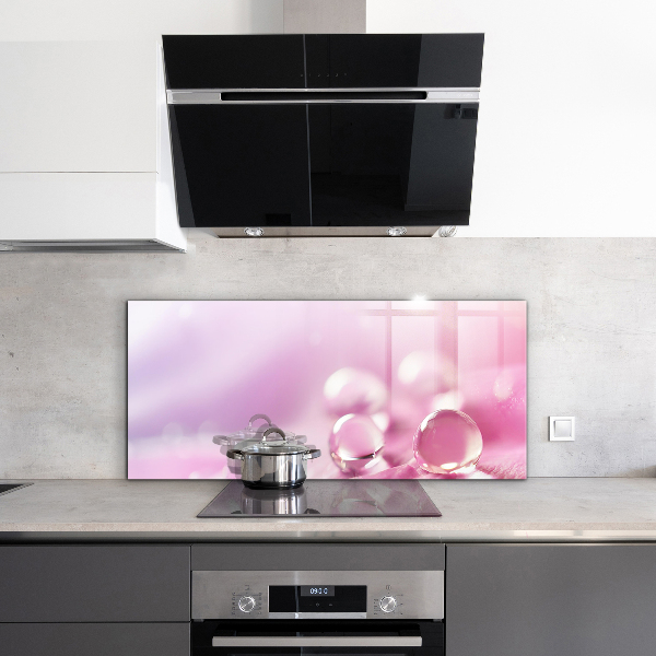 Panel nad blat kuchenny Krople Rosy na Różowym Kwiacie