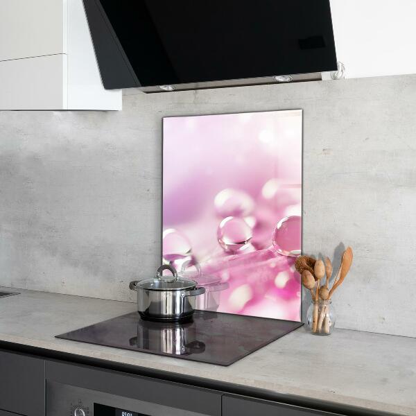 Panel nad blat kuchenny Krople Rosy na Różowym Kwiacie