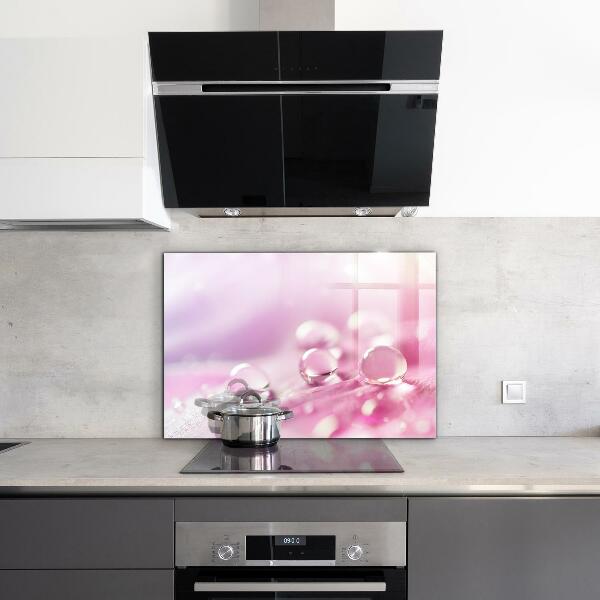 Panel nad blat kuchenny Krople Rosy na Różowym Kwiacie