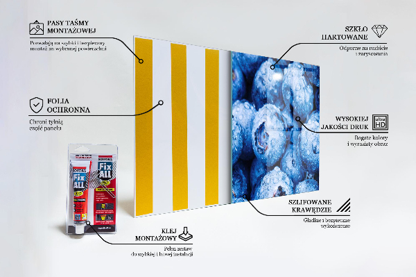 Panel kuchenny szklany Dojrzałe Borówki Jagody