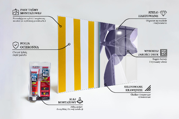 Panel szklany do kuchni Egzotyczne Liście Ilustracja