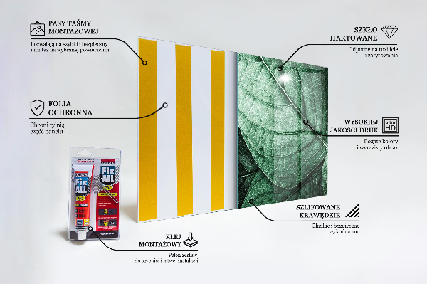Panel szklany do kuchni Zielony Liść Detale